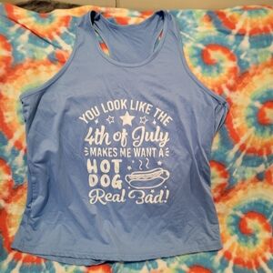 Blue Graphic Tank Top